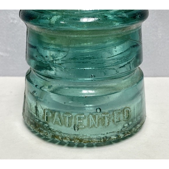 Vintage Small Hemingray-12 Aqua Green Insulator 3.5 Inch - Picture 6 of 10